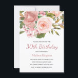 Rose rose Blush Gold 30e anniversaire Invitation d<br><div class="desc">Rose Blush Rose Gold 30h Anniversaire Invitation de fête Voir la collection correspondante Dans Niche et Nest Store</div>
