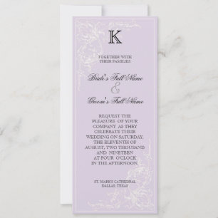 Rose rose botanique, Faire-part de mariage lavande