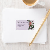 Rose rose botanique, Lilac - Étiquettes d'adresse  (En situation)