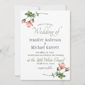 Rose rose bouillante Faire-part de mariage (Devant)