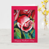 Rose rose carte de la fête des mères avec poème (Fleur jaune)