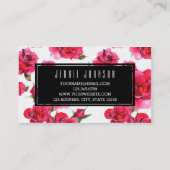Rose rose chaud Floral Carte de visite moderne (Dos)