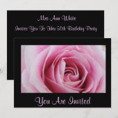 Rose rose Dans Les Invitations De La Pluie (Devant / Derrière)