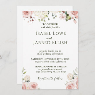 Rose Rose Duisier Tout En Un Faire-part de mariage