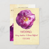 Rose rose Elegant Faire-part de mariage en toile (Devant / Derrière)