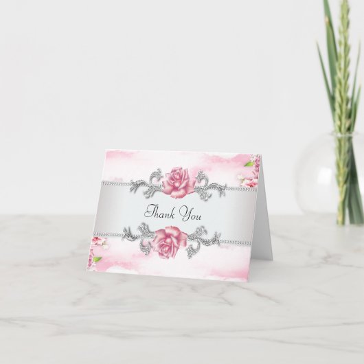 Rose rose élégante Merci (Devant)