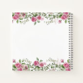 Rose rose et or Floral Confirmation Livre d'invité (Dos)