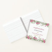 Rose rose et or Floral Confirmation Livre d'invité (Intérieur)