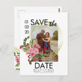 Rose rose et rouge Enregistrer les dates Carte pos (Devant / Derrière)