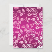 Rose rose et Tiara Invitation d'anniversaire (Dos)