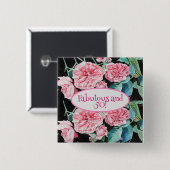 Rose rose fabuleuse et cinquantaine Badge Roses (Devant & derrière)