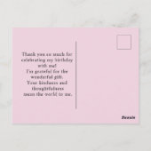 Rose rose Fleur Anniversaire Merci Carte postale (Dos)