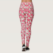 Rose rose Floral Aztec Motif Leggings (Dos)