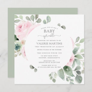 Rose rose Floral Baby Sprinkl Invitation