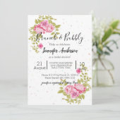 Rose rose floral Confetti Douche Invitation (Debout devant)