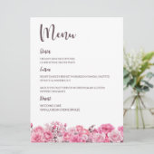 Rose Rose Floral Mariage Menu (Debout devant)
