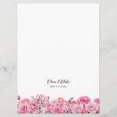 Rose Rose Floral Mariage Menu (Dos)