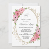 Rose Rose Floral or Quinceanera Invitation (Devant)