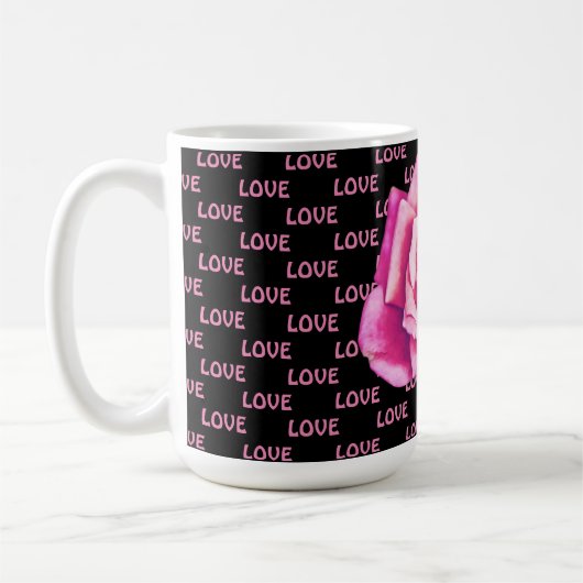 Rose Rose Flower Amour sur Mug Cup (Gauche)