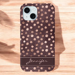 Rose Rose Gold - Bourgogne Polka Dot Motif<br><div class="desc">Blush Pink - Rose Gold Faux Foil et Burgundy Arrière - plan d'aquarelle avec Fille Poignée Pointe Motif Smart Phone Case que vous pouvez ajouter votre nom - monogramme à. Veuillez contacter le concepteur si vous souhaitez des articles correspondants supplémentaires.</div>