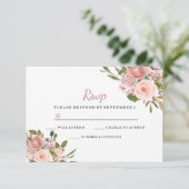 Rose & Rose Gold Floral Mariage élégant RSVP (Debout devant)