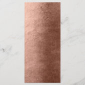 Rose Rose Gold Moderne et élégant Menu de mariage (Dos)