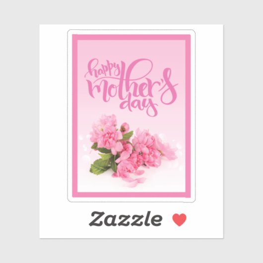 Rose rose | HAPPY MÈRE'S DAY Sticker (Feuille)