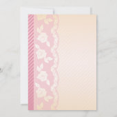 Rose rose, invitation floral en ivoire de Fête de (Dos)