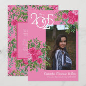 Rose Rose Jolie photo Faire-part de graduation (Devant / Derrière)