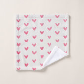 Rose Rose Love Hearts Motif sur Offwhite (Gant de toilette)