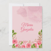 Rose rose Mexicaine Mis Quince Invitation (Dos)