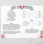 ROSE ROSE | Modèle du programme funéraire (Dos)