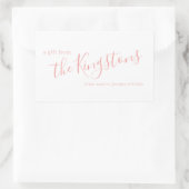 Rose rose Nom de famille Script Sticker rectangula (Sac)