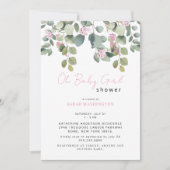 Rose Rose Oh Baby Girl Douche Invitation (Devant)