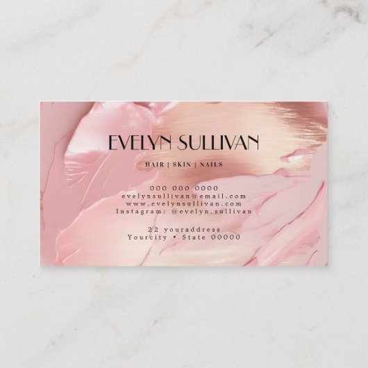 rose rose or brosse traits carte de visite (Dos)