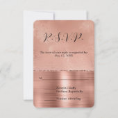 Rose Rose Or Glam Lace Mariage RSVP (Devant)