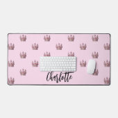 Rose rose or reine nom de couronne fille (Clavier et souris)