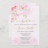 Rose rose pâle 16 invitation (Devant / Derrière)