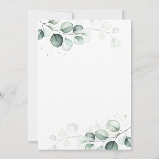 Rose rose pâle Faire-part de mariage floral (Dos)