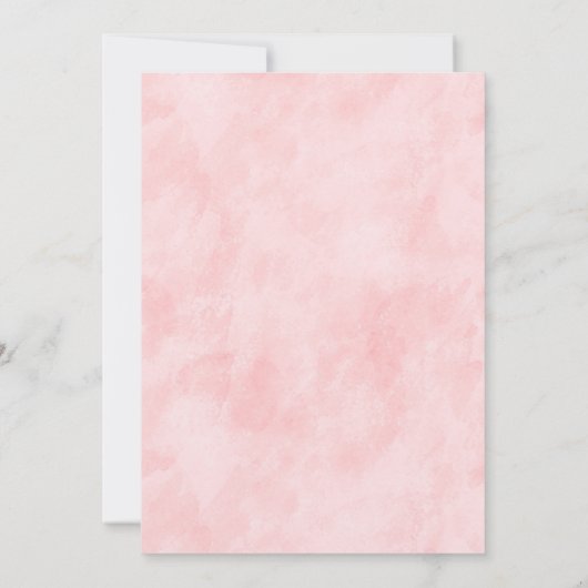 Rose rose pâle Faire-part de mariage floral (Dos)