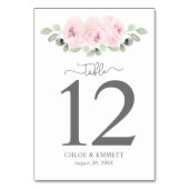 Rose rose pâle Numéro de table (Par défaut)