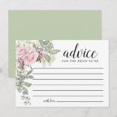 Rose rose pâle Paroles florales de la carte de con (Devant / Derrière)