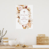 Rose rose Pampas Grass Palm Affiche de bienvenue B (Cuisine)