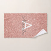 Rose Rose Parties scintillant Or & Monogramme étin (Serviette à main)