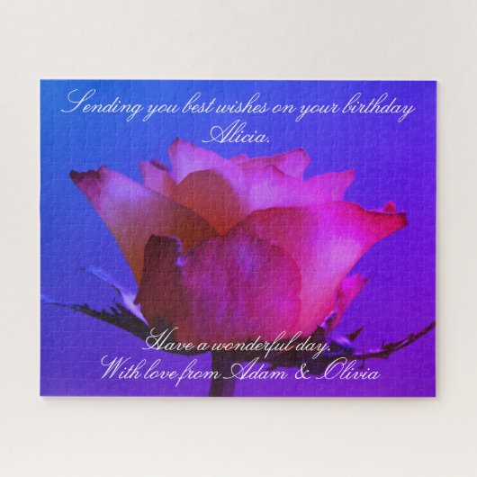 Rose rose Personnalisable Jigsaw Puzzle (Horizontal)