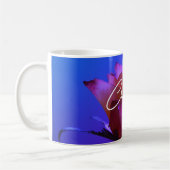 Rose rose Personnalisable Nom Café Mug (Gauche)