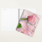 Rose rose, pétales et perles (Devant avec enveloppe)