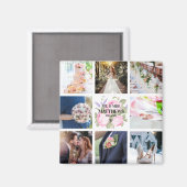 Rose Rose Photo Collage Magnet Wedding Favoriser (Recto/Verso)