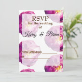 Rose Rose Photo, Elégant Carte photo RSVP, Script (Debout devant)