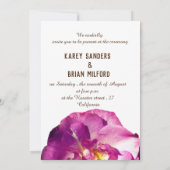 Rose Rose Photo Élégant Mariage Invitation (Dos)